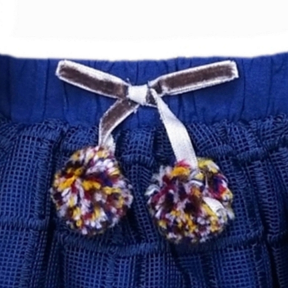 EUC Zara Baby Navy Skirt W/ Pom-Pom Bow, Size 18-24 Months (May Fit Up To 3-4Y) - Picture 3 of 6